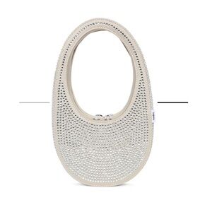 Coperni CRYSTAL-EMBELLISHED MINI SWIPE BAG BEIGE